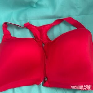 VS sports bra.  Red front closure.  Size  38DD.  Worn once.